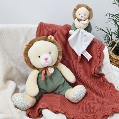 Doudou plat pantin Lion Couleurs savane (15 cm)