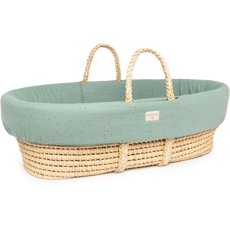 Habillage de couffin rembourré Toffee Sweet Dots Eden Green Nobodinoz