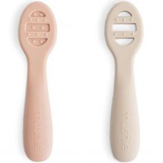 Lot de 2 cuillères d'apprentissage Blush-Shifting Sand - Mushie