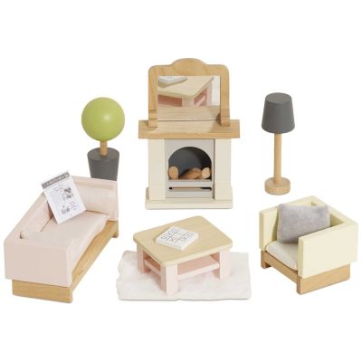 Salon pour maison de poupée en bois FSC