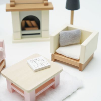 Salon pour maison de poupée en bois FSC