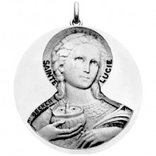 Médaille Sainte Lucie (or blanc 750°)  par Becker