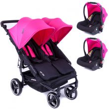 Pack Duo Poussette Double Easy Twin 3.0S fuchsia  par Baby Monsters