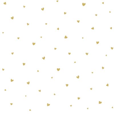 Papier peint intissé Lovely hearts dores (10 m) Lilipinso