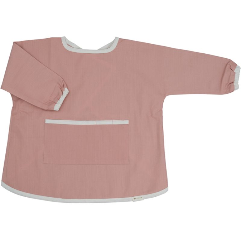 Bavoir manches longues vieux rose Fabelab