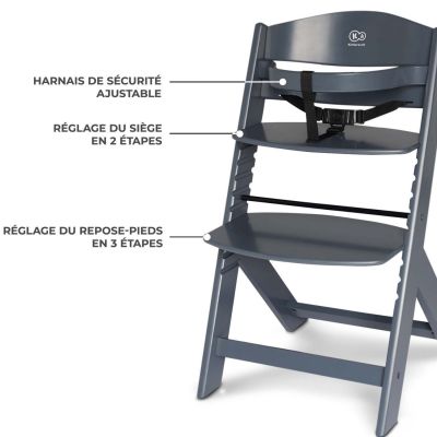 Chaise haute évolutive Enock Grey
