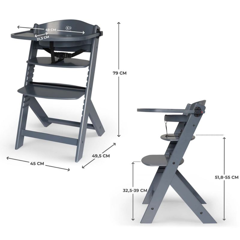 Chaise haute évolutive Enock Grey Kinderkraft Produit 7