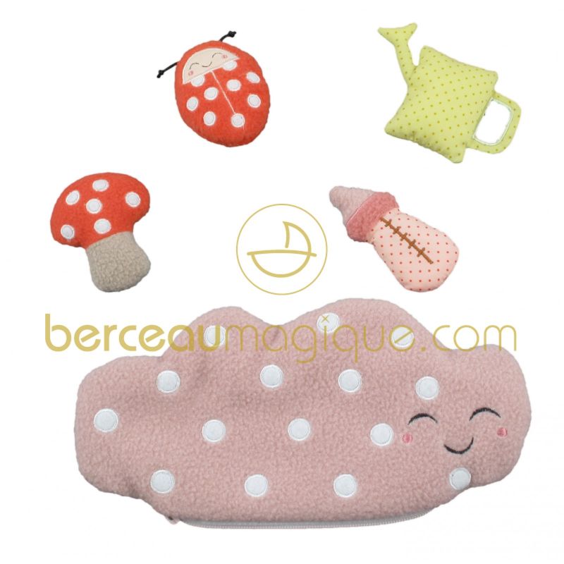 Pochette nuage rose 4 jouets Trousselier