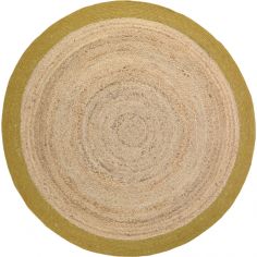 Tapis rond Yhuki en jute et laine Mangue (140 cm)