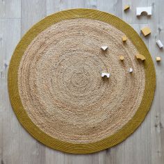 Tapis rond Yhuki en jute et laine Mangue (140 cm)