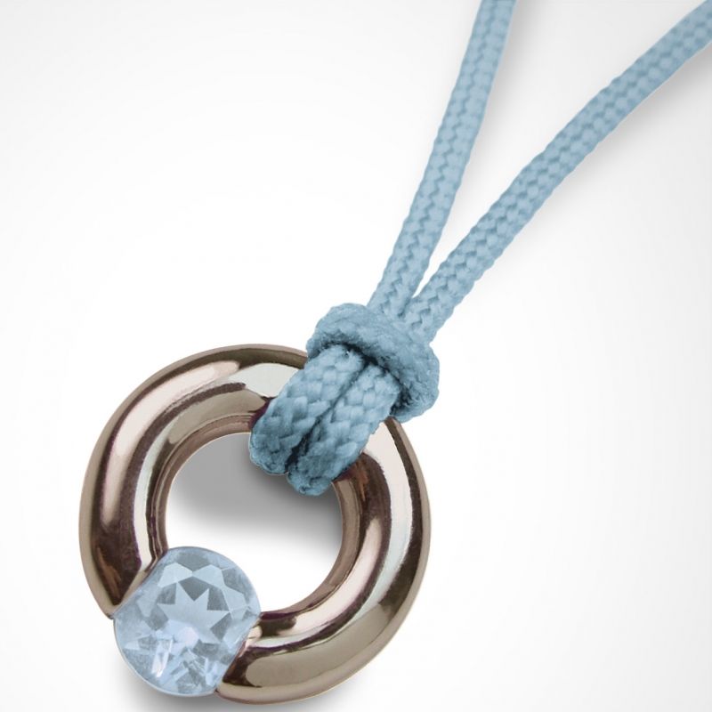 Collier cordon Newborn Pierre précieuse ou fine (or blanc 750°) Mikado