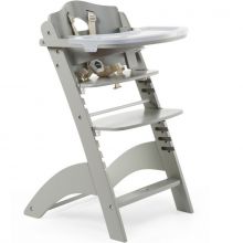 Chaise haute évolutive en bois Lambda 3 stone grey grise  par Childhome