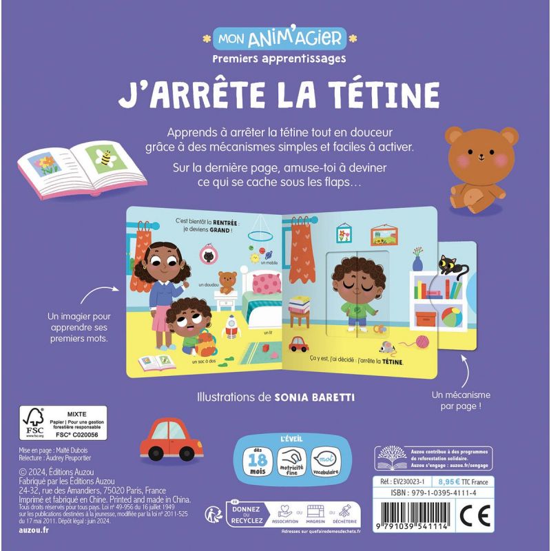 Mon anim'agier Premiers apprentissages J'arrête la tétine Auzou Editions Produit 2