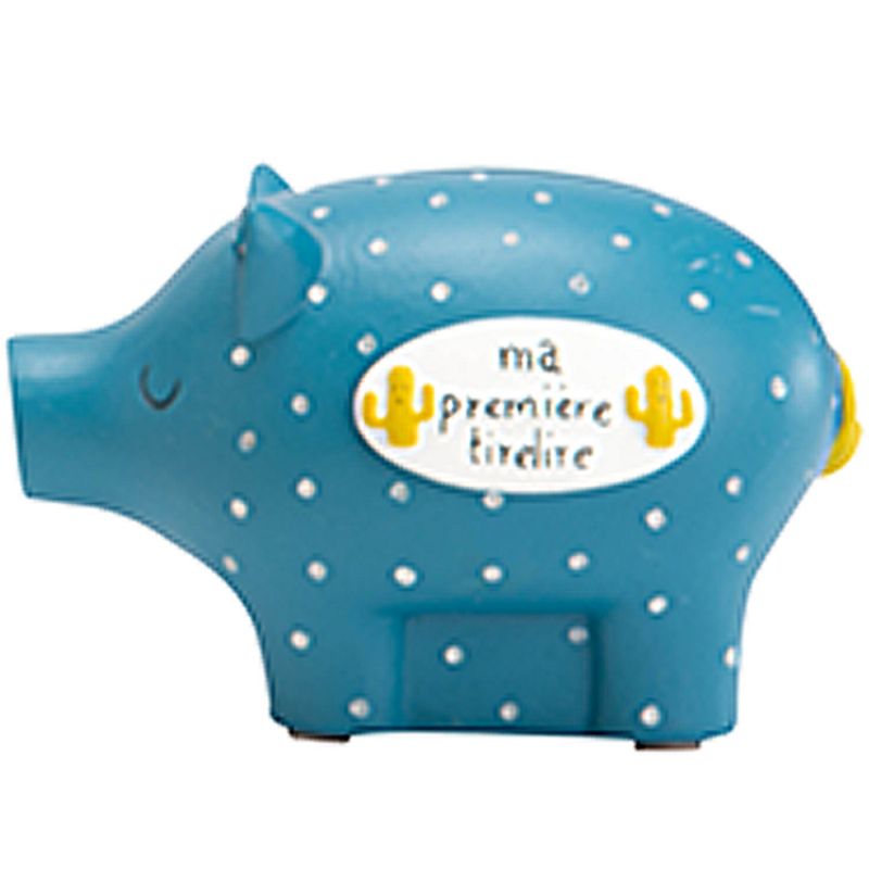 Tirelire cochon Herley l'aventurier bleu (8 x 12 cm) Amadeus Les Petits