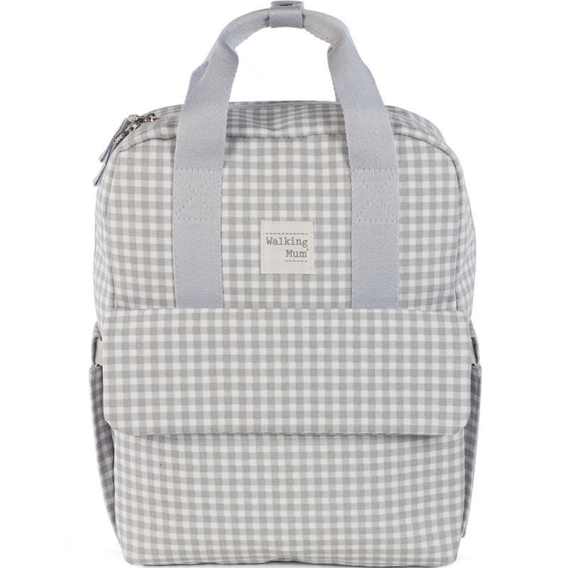 Sac à dos à langer I love vichy gris Walking Mum Produit 1