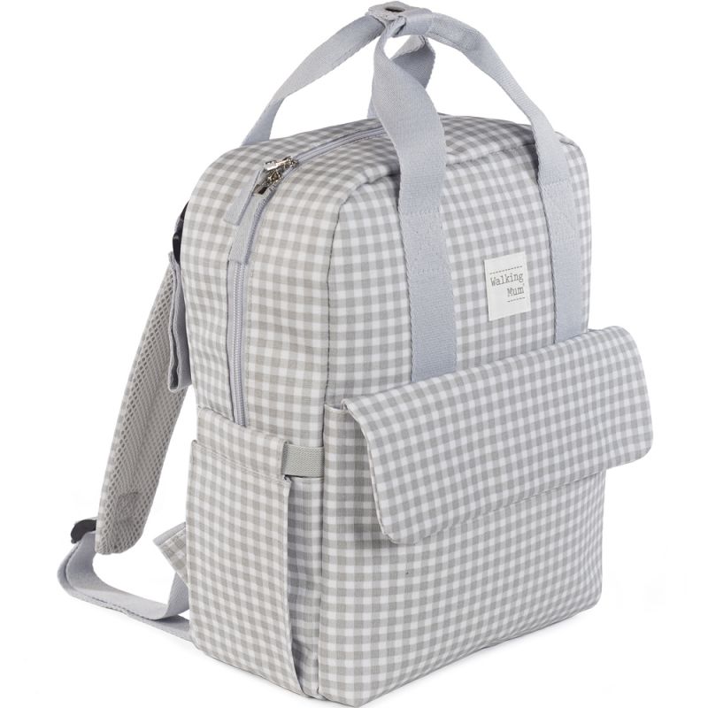 Sac à dos à langer I love vichy gris Walking Mum Produit 3