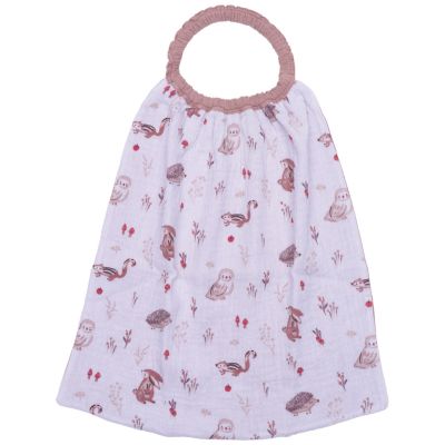 Serviette élastiquée en double gaze imprimée clairière et Mocha BB & Co