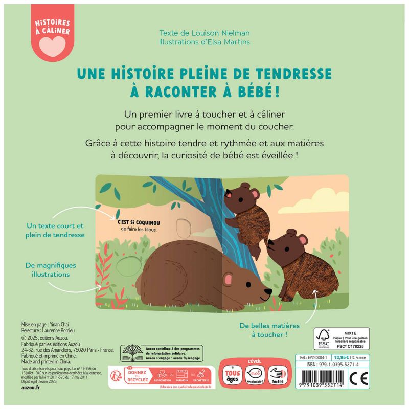 Livre Histoires à câliner Mes amours Auzou Editions Produit 4