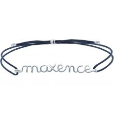 Bracelet cordon coton ciré Prénom argent (personnalisable) - Padam Padam