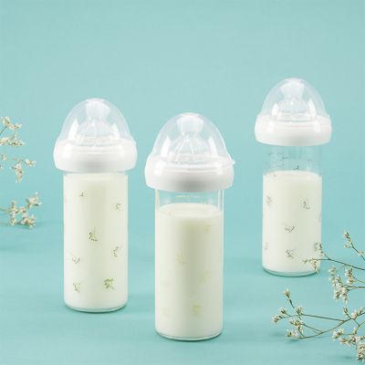 Biberon verre anti colique Gypsophile vert (240 ml)