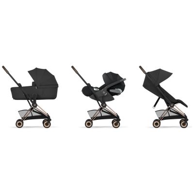 COŸA Confort 2026 Poussette ultra-compacte et Châssis Rose Gold Sepia Black
