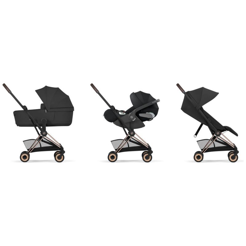 COŸA Confort 2026 Poussette ultra-compacte et Châssis Rose Gold Sepia Black Cybex Produit 2