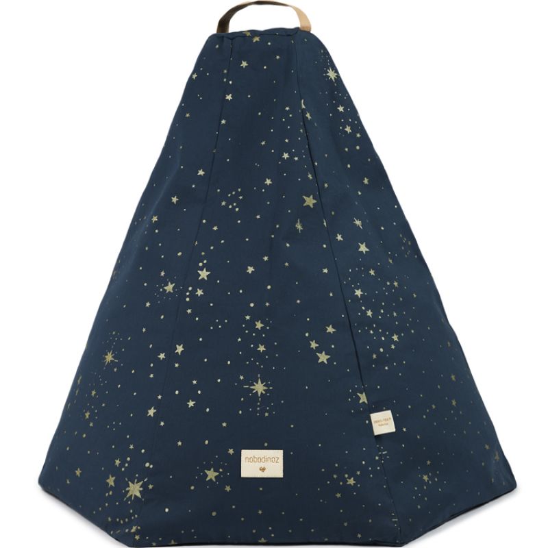 Pouf Marrakech Gold stella Night blue (54 x 62 cm) Nobodinoz