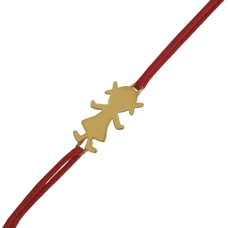 Bracelet cordon plaque petite fille (or jaune) Maison Augis