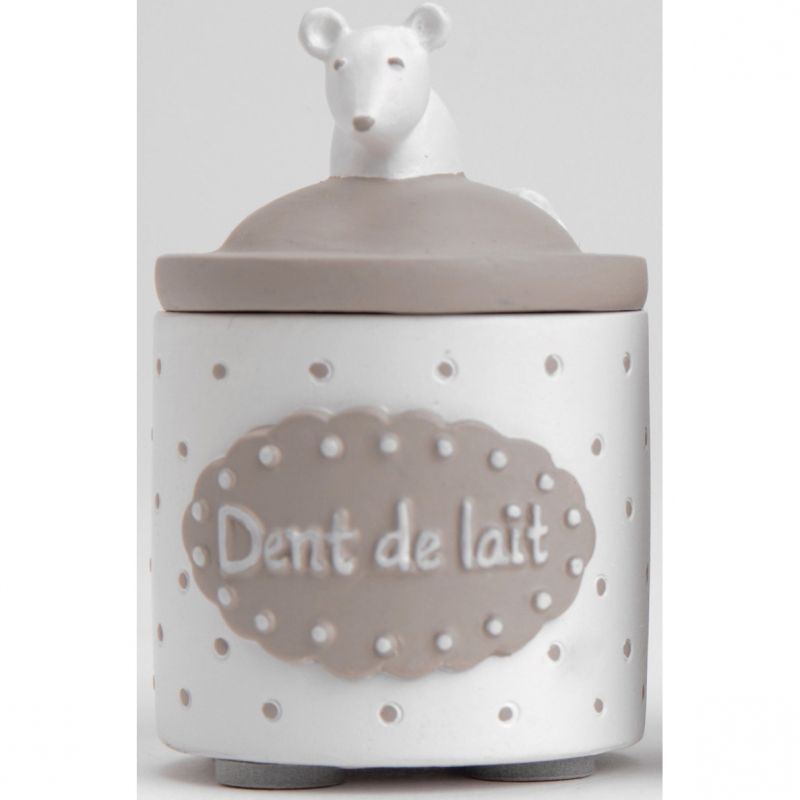 Boîte à dent blanche couvercle taupe Amadeus Les Petits