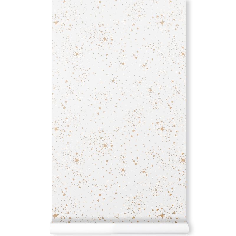 Papier peint blanc Gold stella Nobodinoz