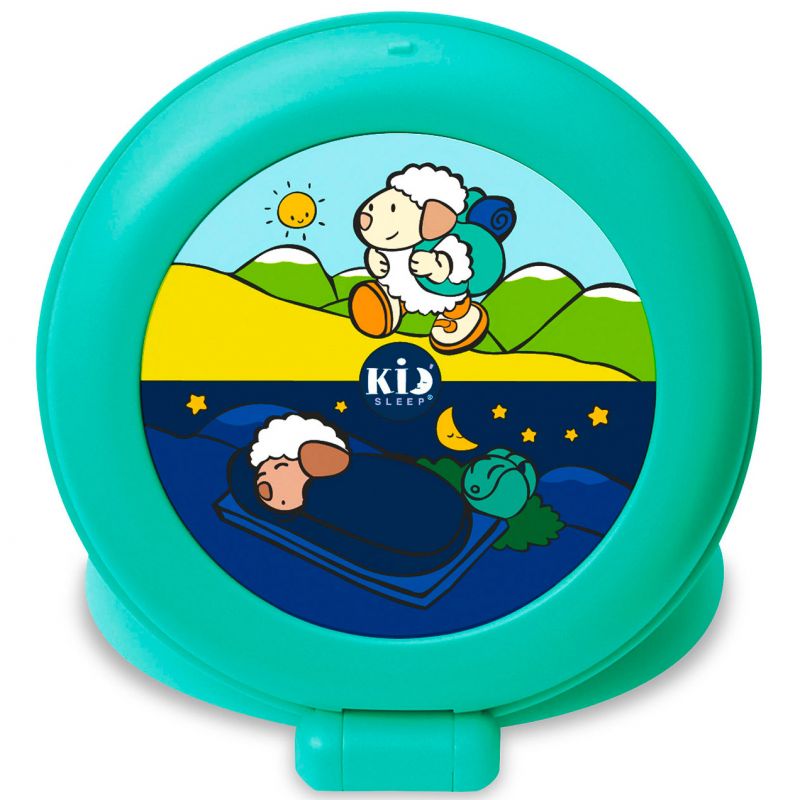 Veilleuse indicateur de réveil Kid'Sleep Globetrotter avec présentoir turquoise Pabobo