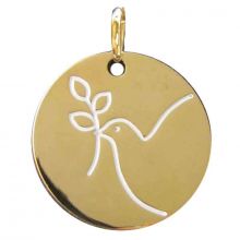 Médaille Espérance colombe rameau (plaqué or jaune)  par Martineau
