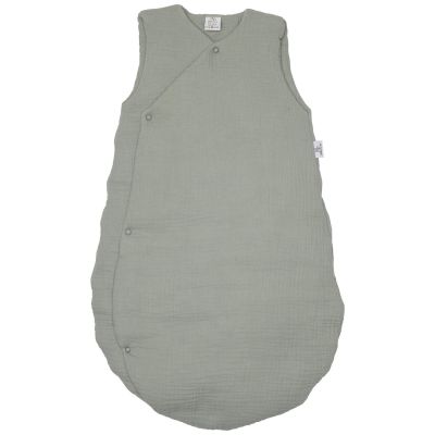 Gigoteuse forme kimono double gaze vert de gris (18-36 mois)