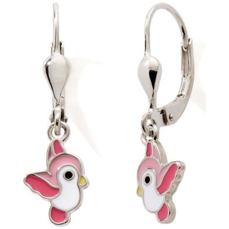 Boucles d'oreilles dormeuses Poussin (argent 925) Baby bijoux Produit 1