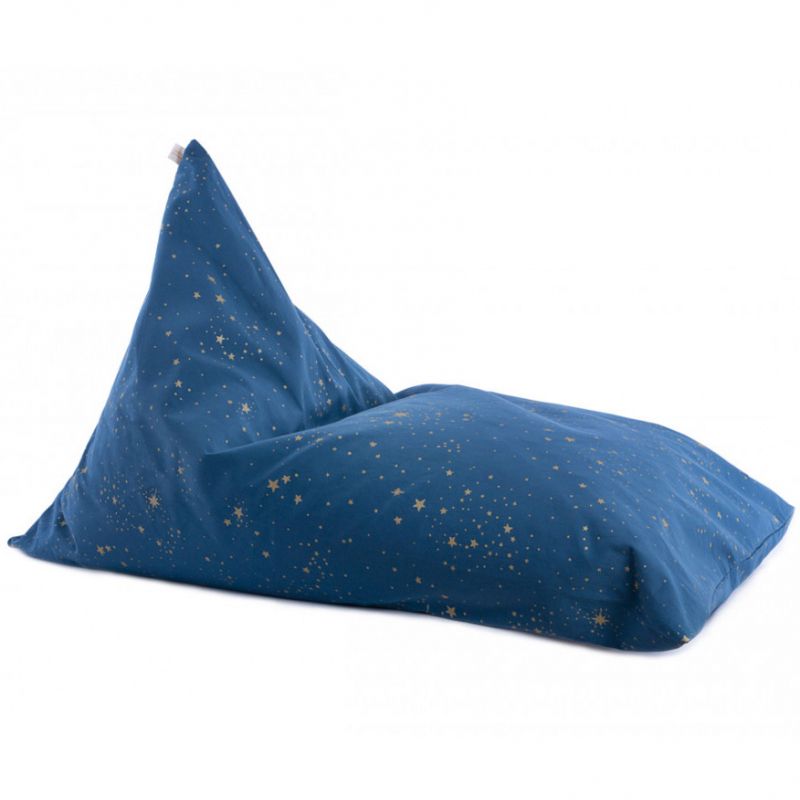 Pouf géant Essaouira Gold stella Night blue (115 x 77) Nobodinoz