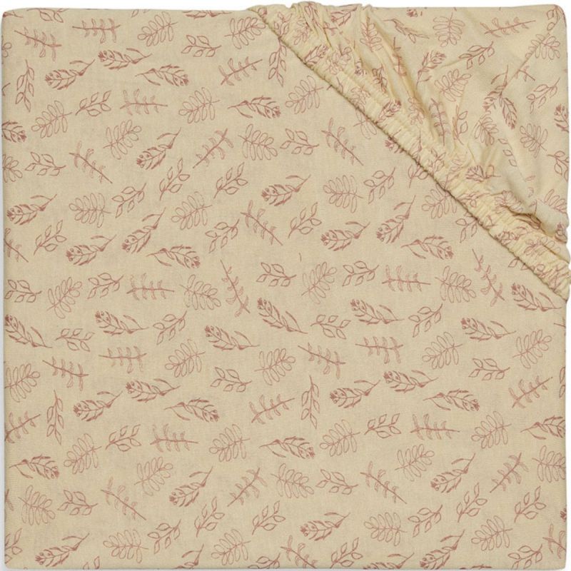 Drap housse en coton Meadow Rosewood (60 x 120 cm) Jollein