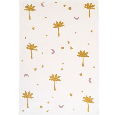 Nattiot - Tapis rectangulaire Little Palm palmier Miel (120 x 170 cm)
