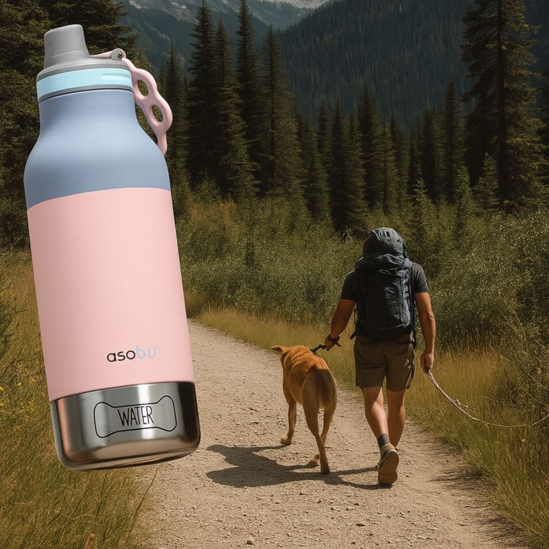 Gourde pour chien 3 en 1 Buddy Pastel Peach (1 litre) Asobu Ambiance 5