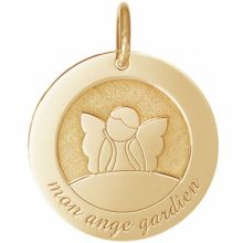 Médaille de naissance Ange Gardien personnalisable 18 mm (or jaune 750°)  par Je t'Ador