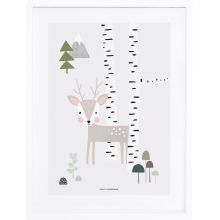 Affiche encadrée renne In the Woods (30 x 40 cm)  par Lilipinso