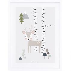 Affiche encadrée renne In the Woods (30 x 40 cm)