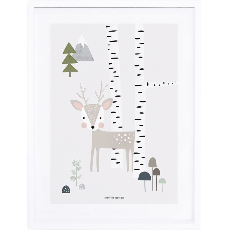 Affiche encadrée renne In the Woods (30 x 40 cm) Lilipinso
