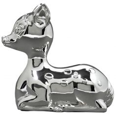 Tirelire enfant Daniel Crégut en forme de licorne - métal argenté - 14,5 x  14 cm