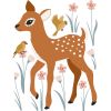 Stickers muraux Jeune cerf (50 x 64 cm)  par Lilipinso
