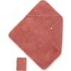 Cape de bain + gant rouge redwood (75 x 75 cm) - Bemini
