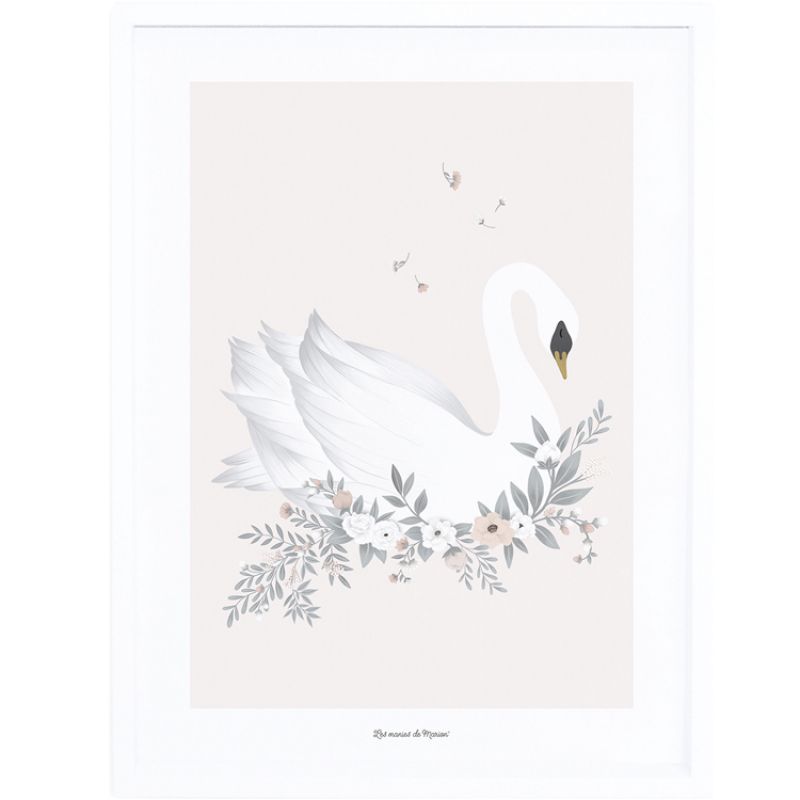 Affiche encadrée Le cygne (30 x 40 cm) Lilipinso