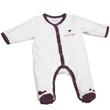 Pyjama chaud Mam'zelle Bou blanc (Naissance : 50 cm)  par Sauthon