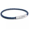 Bracelet papa tressé cuir Bleu (personnalisable) Petits trésors Produit 1