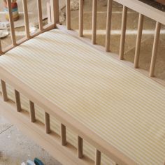 Drap housse en percale de coton Rayé Tournesol (50 x 83 cm)