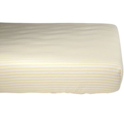 Drap housse en percale de coton Rayé Tournesol (50 x 83 cm)